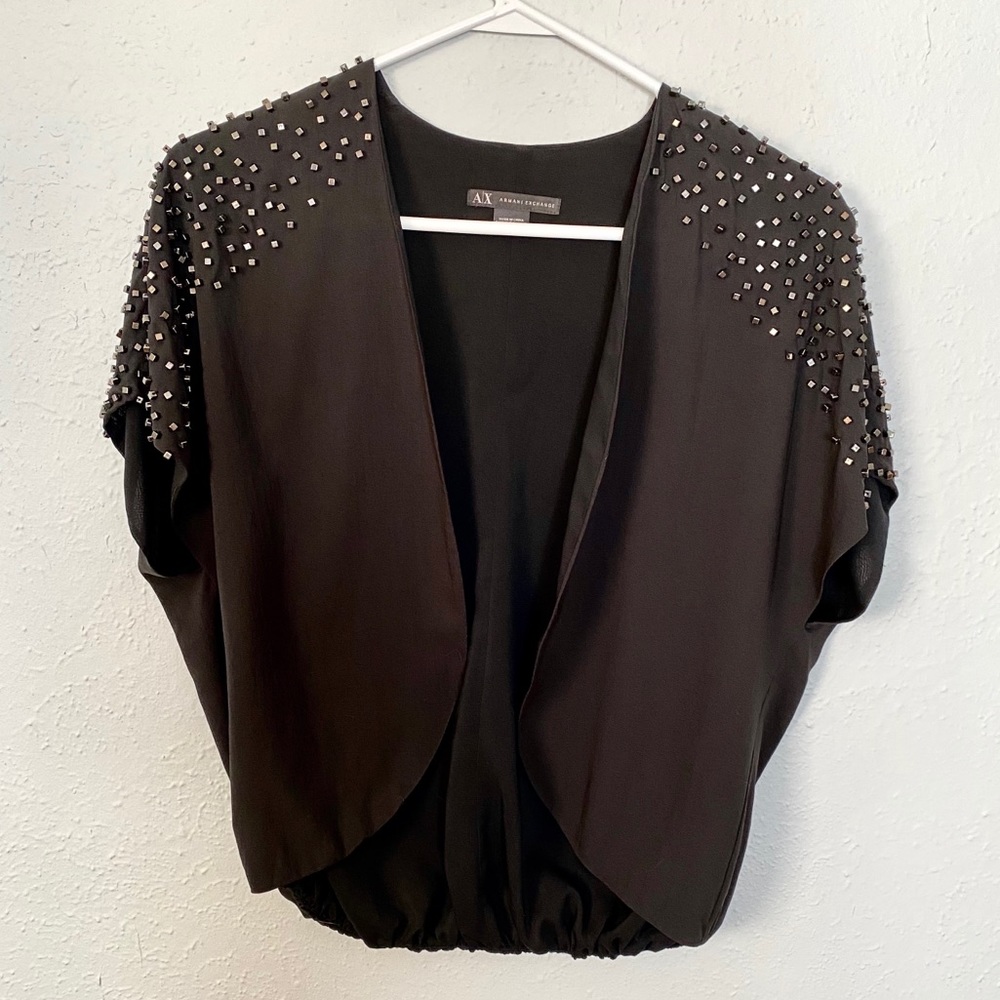 Armani Exchange beaded shoulder jacket